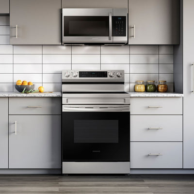 SAMSUNG STOVE (NE63A6311SS/AA) - 6.3 cu. ft. Freestanding Electric  Range with Rapid Boil, WiFi & Self Clean -  Stainless Steel