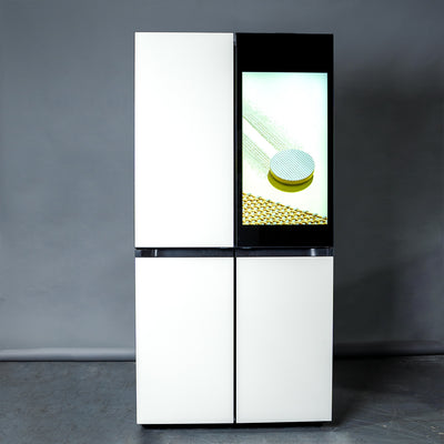 SAMSUNG FRIDGE OPEN BOX
(RF23DB990012) Bespoke Counter Depth 4-Door Flex™  23 cu. ft. with AI Family Hub+™ and AI Vision Inside™