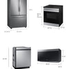 SAMSUNG SET OPEN BOX (N06) FRIDGE + STOVE + MICROWAVE + DISHWASHER (STAINLESS STEEL)