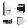 SAMSUNG SET OPEN BOX (N16) FRIDGE 4 DOOR WITH BEVERAGE CENTER + STOVE + MICROWAVE + DISHWASHER (WHITE GLASS)