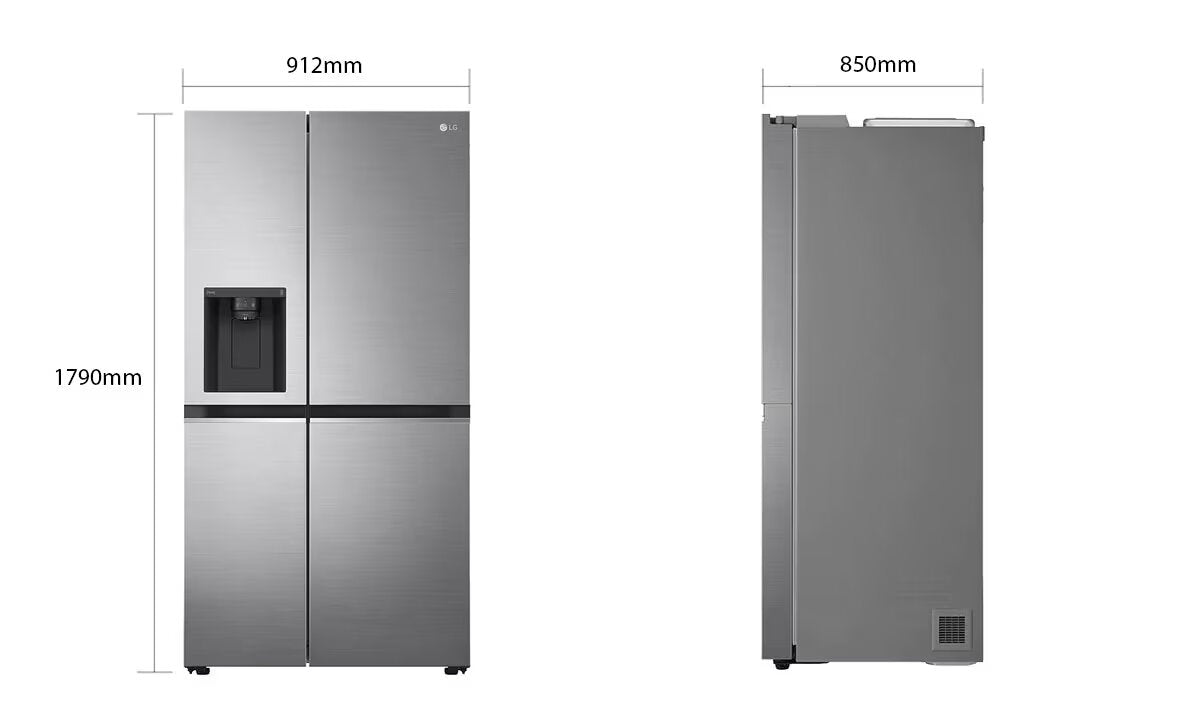 LG FRIDGE (GS75SPP) Refrigerator Side by Side 28.7pᶟ (Gross) /  27.2pᶟ(Net) GS75SPP DoorCooling⁺™  Compresor Smart Inverter